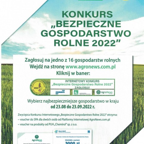 Powiększ obraz: Konkurs „Bezpieczne Gospodarstwo Rolne 2022”